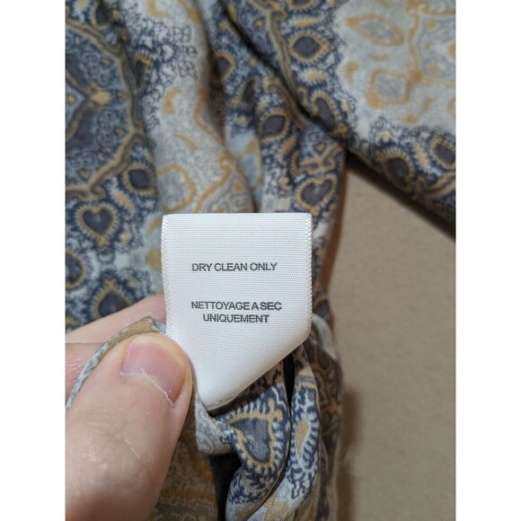 Joie Hartford Tie Neck 3/4 Sleeve Top Blouse in Multi-Color Medallion Silk Sz M - Picture 8 of 11